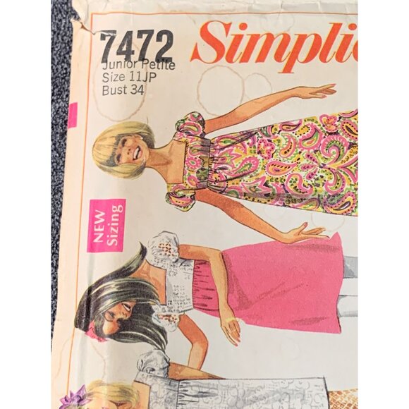Simplicity Misses Dress Sewing Pattern sz 11JP 7472 - Picture 2 of 3
